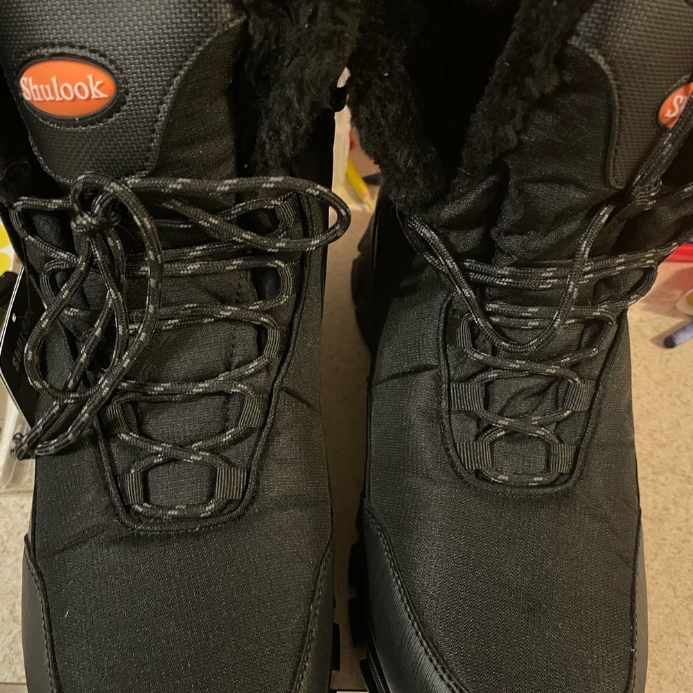Shulook Men's Snow Boots Waterproof Warm Fur Lined Winter Hiking Boot Non-slip